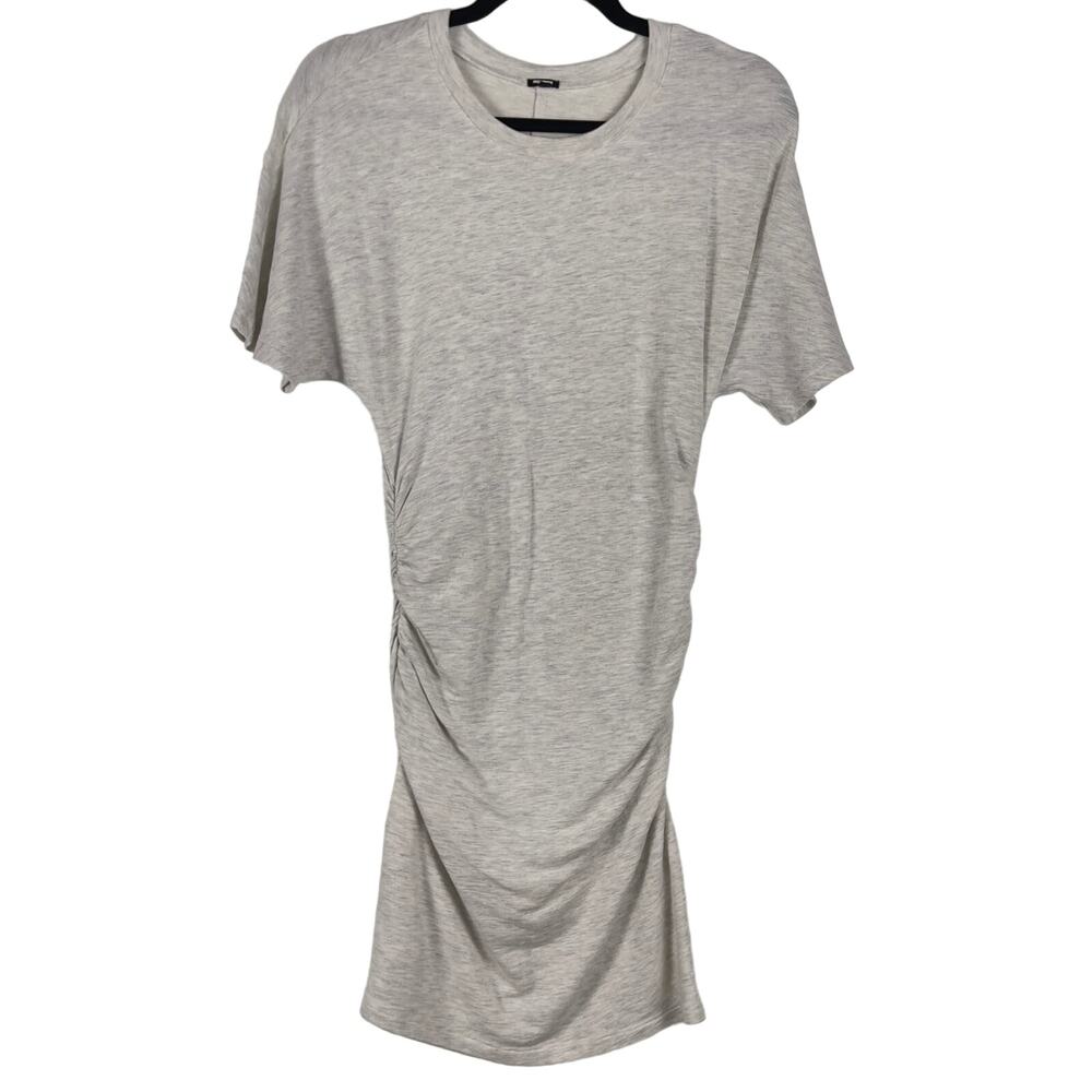 Monrow Shirred Waist Mini Dress‎ Ash Gray Small - Picture 4 of 11